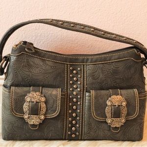 Montana West purse. Gray with gray studs.